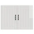 Armoire murale de cuisine Lucca blanc brillant bois ingénierie