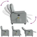 Fauteuil de massage inclinable Gris clair Tissu