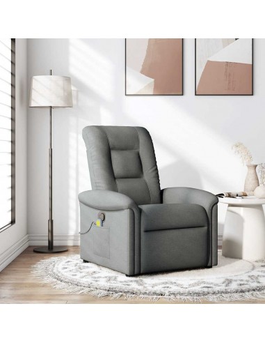 Fauteuil de massage inclinable Gris foncé Tissu