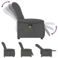 Fauteuil de massage inclinable Gris foncé Tissu