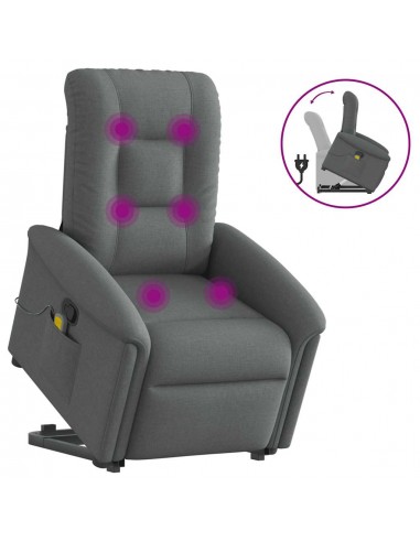 Fauteuil de massage inclinable Gris foncé Tissu