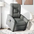 Fauteuil de massage inclinable Gris foncé Tissu