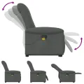 Fauteuil de massage inclinable Gris foncé Tissu