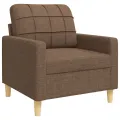 Ensemble de canapés 3 pcs marron tissu