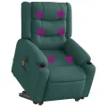 Fauteuil inclinable de massage électrique Vert foncé Tissu