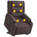 Fauteuil inclinable de massage Marron foncé Tissu