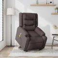 Fauteuil inclinable de massage Marron foncé Tissu