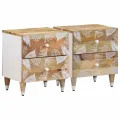 Tables de chevet 2 pcs 40x33,5x46 cm Bois de manguier solide