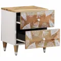 Tables de chevet 2 pcs 40x33,5x46 cm Bois de manguier solide
