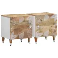 Tables de chevet 2 pcs 40x33,5x46 cm Bois de manguier solide