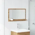  Armoire à miroir de salle de bain chêne artisanal 60x11x37 cm