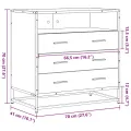 Commode chêne marron 70x41x70 cm bois d'ingénierie