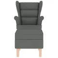 Chaise à bascule avec repose-pied Gris foncé Tissu