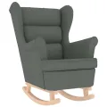 Chaise à bascule avec repose-pied Gris foncé Tissu