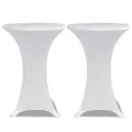Housses élastiques de table Ø 80 cm Blanc 2 pcs