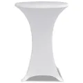 Housses élastiques de table Ø 80 cm Blanc 2 pcs