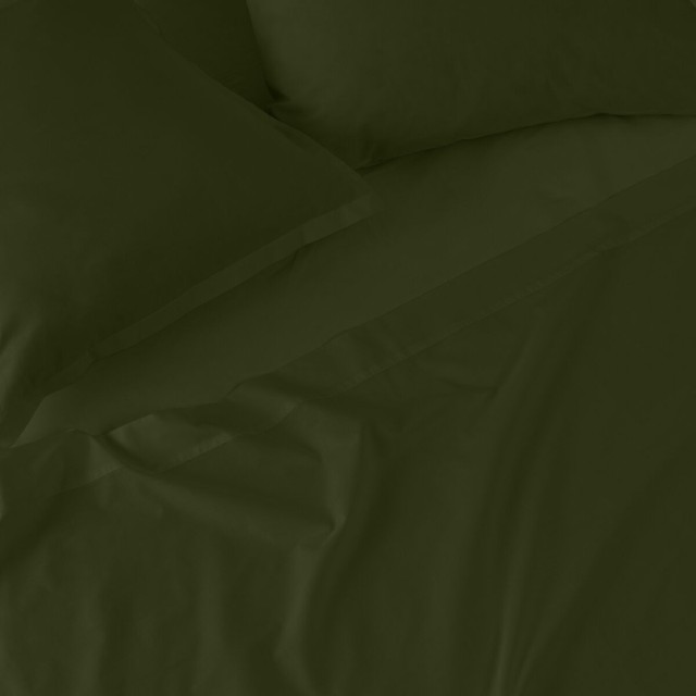 Fitted bottom sheet HappyFriday Basic Dark green 200 x 200 x 32 cm