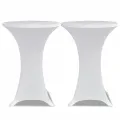 Housses élastiques de table Ø 80 cm Blanc 4 pcs