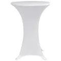 Housses élastiques de table Ø 80 cm Blanc 4 pcs