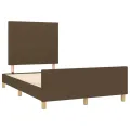 Cadre de lit sans matelas marron foncé 120x200 cm tissu
