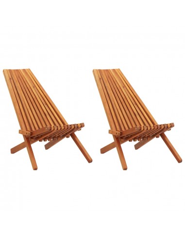 Chaises pliables d'extérieur lot de 2 Bois d'acacia solide