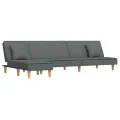 Canapé-lit en forme de L gris foncé 255x140x70 cm tissu