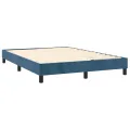 cadre de lit et matelas Bleu foncé 140x190cm Velours