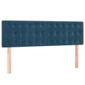 cadre de lit et matelas Bleu foncé 140x190cm Velours