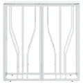 Table console argenté 70x30x70 cm acier inoxydable et verre