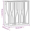 Table console argenté 70x30x70 cm acier inoxydable et verre