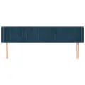 Tête de lit avec oreilles Bleu foncé 183x16x78/88 cm Velours