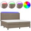 cadre de lit matelas et LED Taupe 200x200 cm Tissu