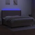 cadre de lit matelas et LED Taupe 200x200 cm Tissu