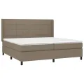 cadre de lit matelas et LED Taupe 200x200 cm Tissu