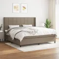 cadre de lit avec matelas Taupe 200x200 cm Tissu