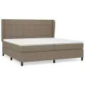 cadre de lit avec matelas Taupe 200x200 cm Tissu
