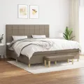 cadre de lit avec matelas Taupe 200x200 cm Tissu