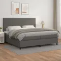 cadre de lit avec matelas Gris 200x200 cm Similicuir