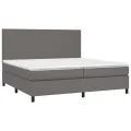 cadre de lit avec matelas Gris 200x200 cm Similicuir