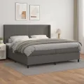 cadre de lit avec matelas Gris 200x200 cm Similicuir