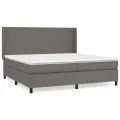 cadre de lit avec matelas Gris 200x200 cm Similicuir