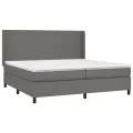 cadre de lit avec matelas Gris 200x200 cm Similicuir
