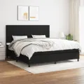 cadre de lit avec matelas Noir 200x200 cm Tissu