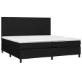 cadre de lit avec matelas Noir 200x200 cm Tissu