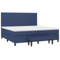 cadre de lit avec matelas Bleu 200x200 cm Tissu