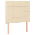 cadre de lit et matelas Crème 90x190 cm Tissu
