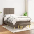 cadre de lit avec matelas Taupe 120x200 cm Tissu