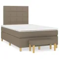 cadre de lit avec matelas Taupe 120x200 cm Tissu