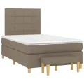 cadre de lit avec matelas Taupe 120x200 cm Tissu