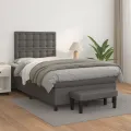 cadre de lit avec matelas Gris 120x200 cm Similicuir